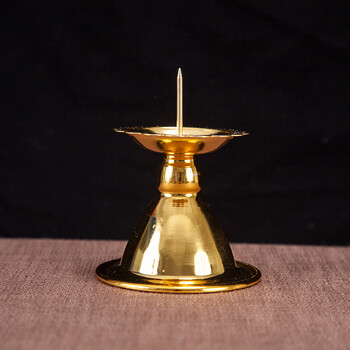 蜡烛台供佛莲花小烛台中式复古婚庆道具摆件香蜡台家居 小蜡台一对