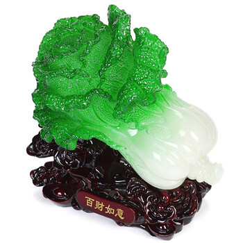 
                                        雅约 雅约家饰 大号玉白菜摆件百财如意貔貅客厅工艺品摆设家居装饰品 公司开业礼品店铺开张 中号                