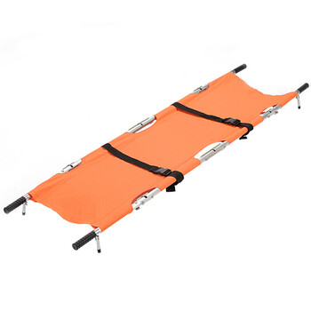 鼎宝 折叠担架 急救担架 加厚铝合金担架担架 橙色 二折铝合金