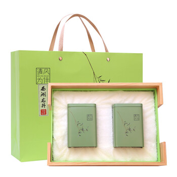 贡苑茶叶 新茶 茶叶梅家坞上品西湖龙井礼盒 200g