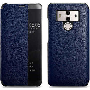 果游 华为mate10保时捷智能真皮手机皮套荔枝皮纹智能显示bla-al00