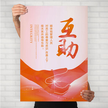 企业文化海报 公司管理看板 办公室会议室标语口号贴画 (免费可logo