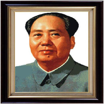 皇家至尊蒙娜丽莎十字绣新款客厅革命人物毛主席3D立体绣毛主席领袖头像中堂画挂画红色岁月 棉线471毛主席白60*45.