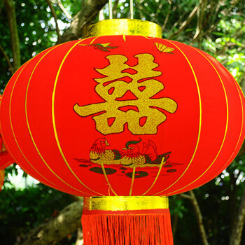 婚房装饰 结婚婚庆婚礼灯笼 喜庆龙凤结婚灯笼 红灯笼 60鸳鸯一个