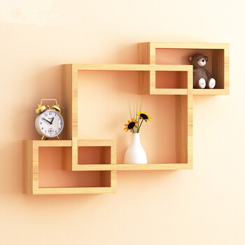 墙上置物架实木隔板壁挂创意格子客厅墙壁电视墙装饰架子木板书架