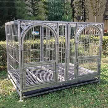 xy36大型犬狗笼子加重款直角方管圆门子母笼犬舍带隔断藏獒犬笼 子母