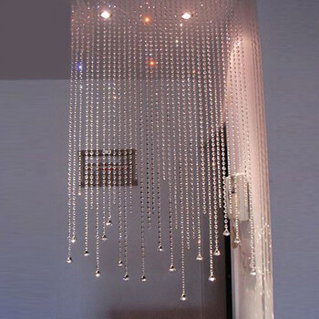 新款水晶珠帘成品门帘客厅半帘玄关装饰水晶帘子隔断帘 中紫色 透明色
