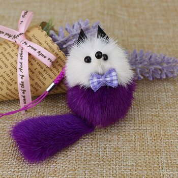 书包挂件小饰品毛绒吊坠挂件可爱迷你小狐狸手机挂饰挂件吊坠女款