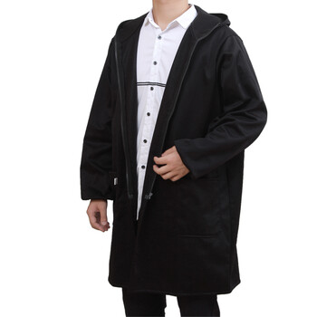 男士防水罩衣纽扣防尘防油烟围裙加大加长工作服画画拉链长袖 加绒