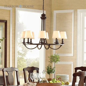 Harbor House Whitegate 铁制八头吊灯 餐厅灯 美式灯具101849