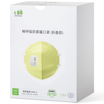 畅呼吸 防护口罩（折叠款）10枚/盒 中码 浅黄色JM02V-N95