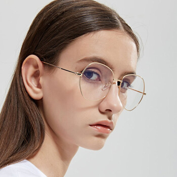 欧美潮人眼镜多边形眼镜框 复古金属时尚墨镜 透明海洋片眼镜架 金框