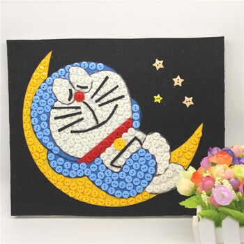 创意小学生手工作品纽扣画diy材料包儿童子制作幼儿园粘贴作业 多啦a