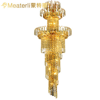 蒙特丽 金黄色水晶吊灯5803 大型豪华别墅楼梯灯餐厅灯客厅灯具(B) 500*1700