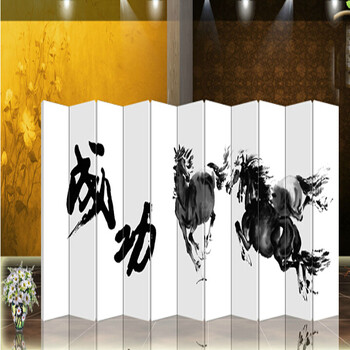 防水防透免安装折叠双面中式艺术屏风隔断酒店会所美容院屏风水墙文化墙背景墙隔断101112扇 11-3 12扇防水防透加厚