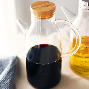 百越森 创意高硼硅玻璃酱油壶 带刻度防漏油瓶醋瓶香油调料瓶罐子 比