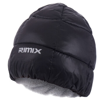 RIMIX羽绒帽户外登山轻盈舒适保暖帽子防冻防护超轻骑行帽加绒加厚保暖防风帽子 黑色