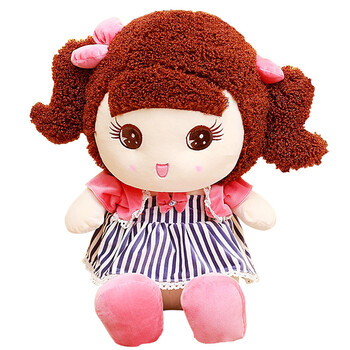 憨憨龙 毛绒玩具可爱卡通人物大眼睛邻家女孩公仔小女孩洋娃娃布娃娃
