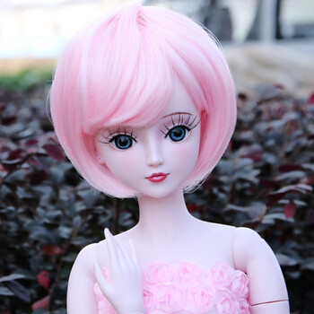 60厘米洋娃娃 假发/头发/发套 夜萝莉sd娃娃可用改妆发型 粉色bobo头