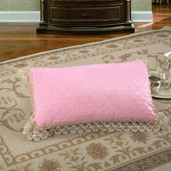 美容院休闲按摩枕头花边枕芯美体理疗专用小方枕可拆洗 粉色花边枕头