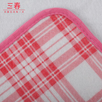 三春电热毯双人双控智能调温防水安全电褥子 蓝格子