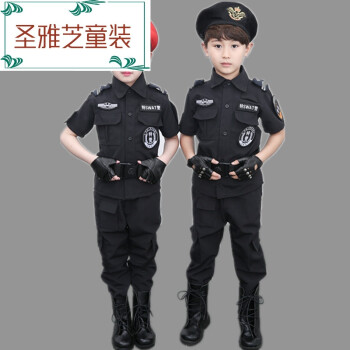 兒童小警察小交警演出服男女童警官制服套裝幼兒園角色表演服 另有