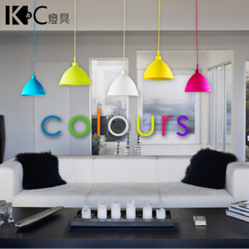 KC灯具 糖果色创意时尚个性五彩吊灯 餐厅客厅卧室服装店 省电节能吊灯 客厅吊灯灯具餐厅 黄色-配黄光节能3W