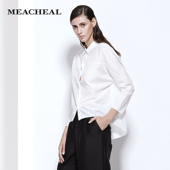 MEACHEAL米茜尔 白色简约廓形百搭衬衫 专柜正品秋季新款女装 白色 M