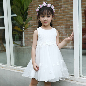 童装女童连衣裙夏季2018新款儿童夏装裙子小女孩公主背心裙潮 白色