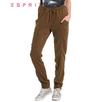 ESPRIT EDC 女士带哈伦小脚休闲长裤-035CC1B014C 咖啡色350 42