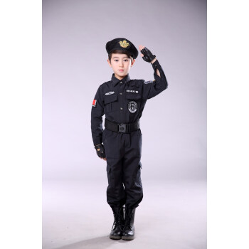 儿童警官服装警男童特警装备小制服小军装演出服套装黑猫警长衣服 特