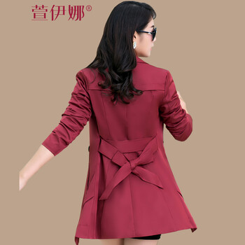 特价风衣女中长款 XYN1529 酒红 M
