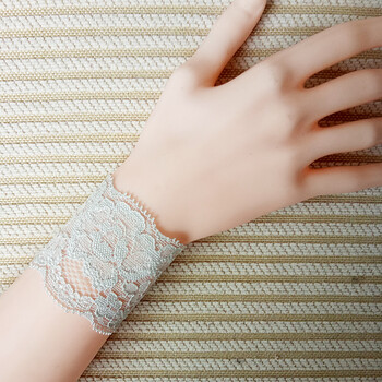 遮挡疤痕纹身手臂套女蕾丝手环夏超薄护腕弹力夏超短手腕袖套促销 浅