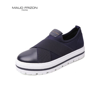 梦飞嫦maud frizon 新款女款波纹底运动鞋 藏青色 38