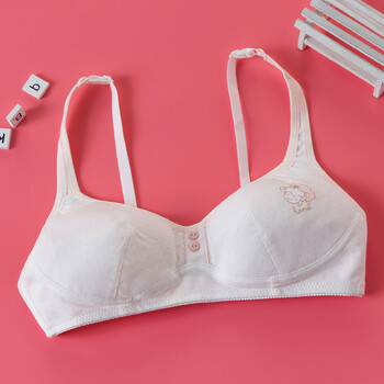 文胸发育期学生14-16-18岁中大童初中高中女生无钢圈纯棉内衣 粉色