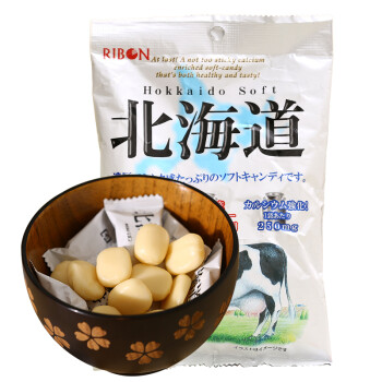 日本进口 理本(Ribon)北海道炼乳糖 110g儿童零食奶糖独立包装