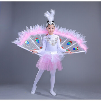 第八届小荷风采小白翎儿童傣族舞蹈演出服少幼儿园孔