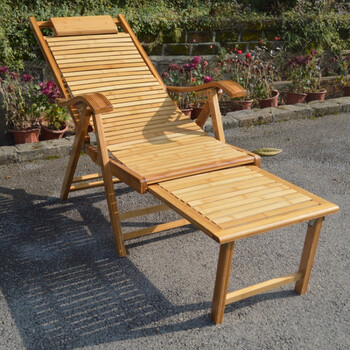 竹躺椅家用折叠老人午休椅躺椅折叠椅户外午睡休闲椅楠竹竹凉椅 全竹