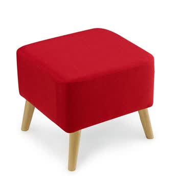 沙发凳实木欧式布艺家具凳子脚踏现代可拆洗床尾矮凳 a01 40x40 红色