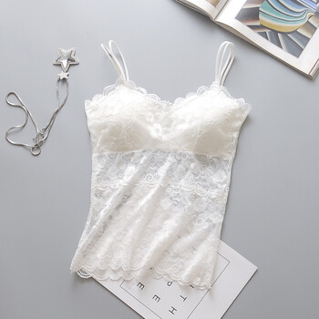 蕾丝裹胸长款防走光美背吊带小背心抹胸美背内衣女夏性感文胸 白色