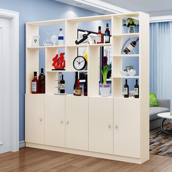 入户玄关柜简约现代隔断柜门厅现代简约酒柜鞋柜组合柜柜 暖白-五门