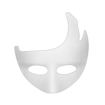 春节diy空白脸谱面具男女批发白色胚京剧马勺绘画手绘纸浆 单角