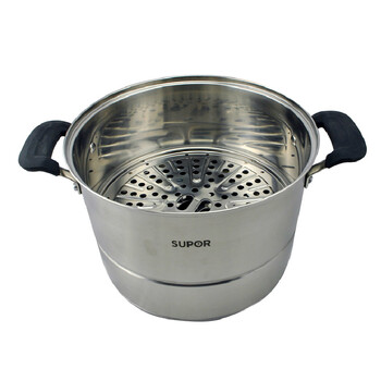 
                                        苏泊尔（SUPOR）味鲜 不串味三层 不锈钢复底蒸锅 燃气电磁炉通用 SZ26E1直径26cm                