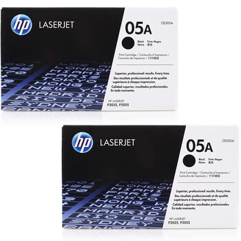 
                                        惠普（HP)CE505A 双包装黑色硒鼓 05A（含2个单支装 适用于HP P2035/2035n P2055d/2055dn）                