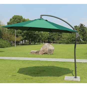 户外遮阳伞3米折叠铝合金香蕉伞庭院伞室外遮阳伞岗亭伞大太阳伞 手推