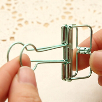 乐橙 收纳彩色镂空长尾夹书夹票据夹手帐复古工字夹燕尾夹子 银色 b05