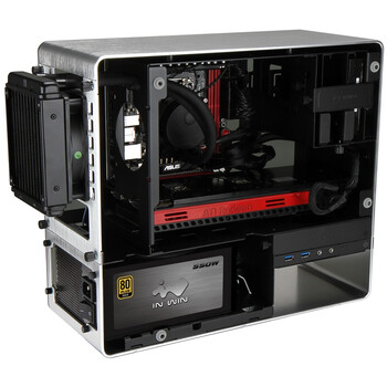 迎广(in win)901 银色 迷你机箱(支持mini itx主板/铝合金/钢化玻璃