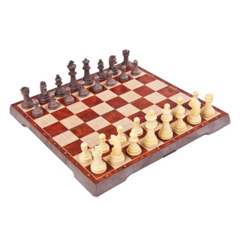 友邦（UB） 国际象棋 仿木纹磁性可折叠便携式 入门培训教学用棋 4856C