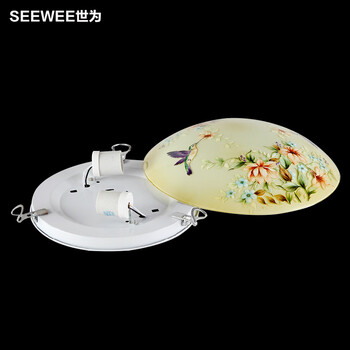 世为SEEWEE 欧式田园吸顶灯圆形客厅阳台灯简约LED卧室灯温馨中式吸顶灯 鸟语花香50CM(LED款 30W)