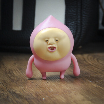 拼色铃铛钥匙扣 led屁桃君汽车钥匙链编织绳 挂饰小相机挂件玩具 粉红